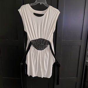 Bebe white and black mini dress. Used once.